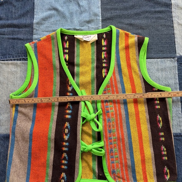 70s vintage blanket southwest bogart of texas tie vest - Picture 3 of 4